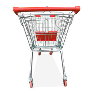 Chariots de chariot en métal de supermarché de poussée de main en gros d'usine 4 roues - Product Image 2