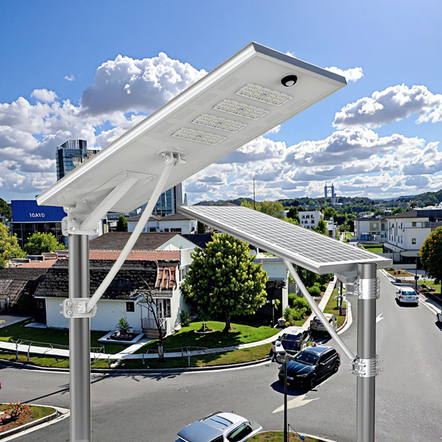 IP66 Rated All in One MPPT Controller LiFePO4 Battery Aluminum Alloy LED Solar Street Light 60W-120W Professional