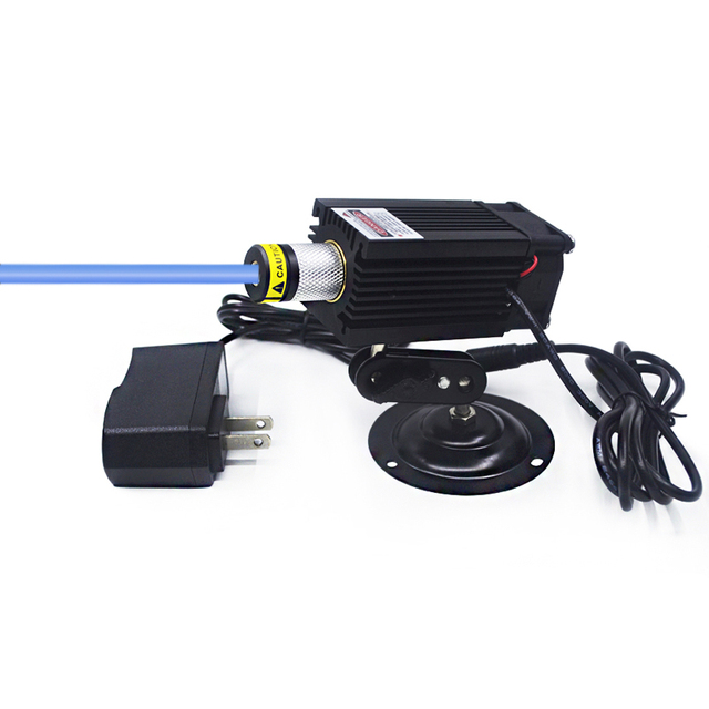 High Power Focusable 405nm Blue Violet 12V 24V Dot Laser Module 100mW~600mW with Cooling Fan (With Bracket&Adapter)