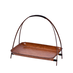 Hand Woven Bamboo Fruit <b>Basket</b> Round Desktop Storage <b>Tray</b> For Fruits Tea Dessert Guizhou Origin DG15 - Product Image 5