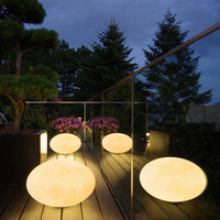 Lampe de jardin extérieure étanche IP65 en plastique, lumière lunaire, éclairage d'ambiance pour jardin et cour, style galet créatif pour le sol