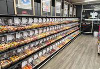 Étagères de supermarché Ecobox en fer pour fruits à coque en vrac, présentoir alimentaire, distributeur, bacs à bonbons avec cuillère, présentoir de bonbons à piocher pour magasin