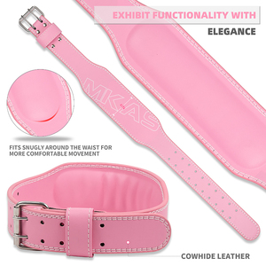 Cinturón de Fitness Transpirable de Cuero Vacuno MKAS para Hombres y Mujeres, Cinturón de Protección Profesional para Sentadillas y Levantamiento de Pesas - Product Image 2