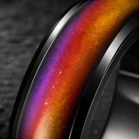Bague d'humeur thermochromique en acier inoxydable noir personnalisée JLM Wholesale, bague changeante de couleur selon les émotions, bijoux de mode