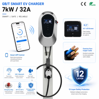 Station de recharge pour véhicules électriques 7 kW 32 A GB/T, chargeur mural pour VE 7 kW 11 kW 22 kW, station de recharge intelligente pour la maison, stations de recharge murales