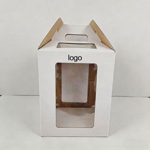 Boîte cadeau rigide recyclable personnalisée créative avec fenêtre transparente et motifs floraux ajourés en relief pour anniversaires et mariages - Product Image 2