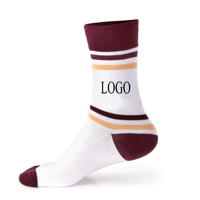 Marque privée personnalisée Chaussettes en bambou pour hommes Chaussettes habillées à rayures Chaussettes d'affaires pour hommes en tricot de coton peigné