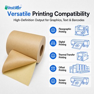 Papel Kraft Autoadhesivo en Rollo Jumbo, Etiquetas de Embalaje con Pegamento Termofusible - Product Image 4