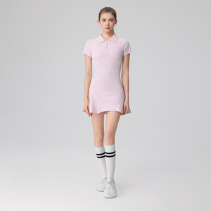 Personalizado al por mayor deportes de verano <span class=keywords><strong>vestido</strong></span> de <span class=keywords><strong>tenis</strong></span> <span class=keywords><strong>Vestido</strong></span> de manga corta para las mujeres <span class=keywords><strong>con</strong></span> almohadilla en el pecho pantalones cortos Delgado cuello polo Golf deporte traje - Product Image 6