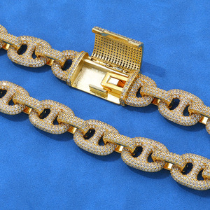 Cadenas Cubanas de Moissanita con Diseño de Grano de Café Personalizado, Plata S925, Estilo Hip Hop Urbano, VVS1, Joyería de Mano Iced Out Bling, Fabricante Personalizado - Product Image 5