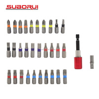 SUBORUI Jeu d'Embouts de Vissage à Chocs Torx 32 Pièces, Embout Hexagonal 1/4"