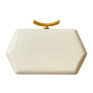 Bolso de Noche Elegante con Textura de Cocodrilo para Mujer, Cartera de Mano de Piel Sintética con Cadena Desmontable para Bodas y Desfiles de Moda - Product Image 5
