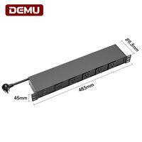 Barre d'alimentation PDU 1+1U 19 pouces pour montage en rack, protection contre les surtensions 900J, interrupteur de surcharge frontal, 12 prises, boîte de distribution US, ETL 125V 15A