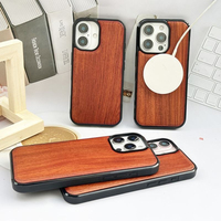 Coque de téléphone portable magnétique en bois véritable naturel haut de gamme, vierge, pour iPhone 17 – Vente en gros