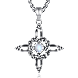 Changda <span class=keywords><strong>buena</strong></span> <span class=keywords><strong>suerte</strong></span> Wicca mujer piedra lunar <span class=keywords><strong>brujas</strong></span> nudo joyería colgante collar - Product Image 1