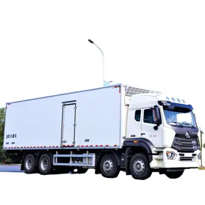 Pasokan pabrik HOWO 8x4 kotak berpendingin truk Freezer digunakan untuk pengangkutan barang beku
