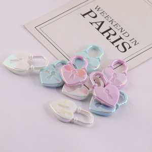 Dijes de aleación de zinc en forma de corazón, colores aleatorios, accesorios de joyería DIY para bolsos, coches, regalos, colgante unisex - Product Image 3