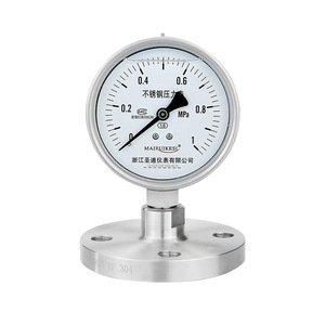 YTP100BF การเชื่อมต่อแบบหน้าแปลน DN25/DN50 ไดอะแฟรมสแตนเลส 316L ที่บุด้วย PTFE ทนต่อแรงกระแทก พร้อมเกจวัดแรงดัน - Product Image 2