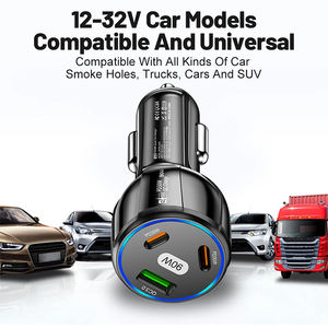 Автомобильное зарядное устройство 90 Вт с <span class=keywords><strong>3</strong></span> портами (двойной PD 30 Вт, QC3.0 USB Type-C) с LED-дисплеем, защитой OTP/OVP, из огнестойкого материала, для телефонов и наушников - Product Image 6