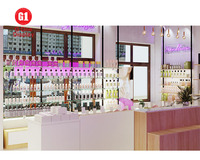 Aménagement intérieur de boutique de cosmétiques haut de gamme, vitrine de soins de la peau et de parfums, rénovation de salle d'exposition de centre commercial pour l'aménagement de magasins