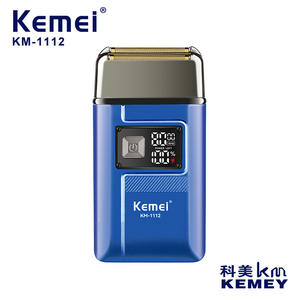 เครื่องโกนหนวดไฟฟ้า Kemei KM-1112 แบบใบมีดเคลื่อนที่ หน้าจอ LCD แบตเตอรี่แบบชาร์จได้ สีน้ำเงินรอยัล สำหรับผู้ชาย - Product Image 3