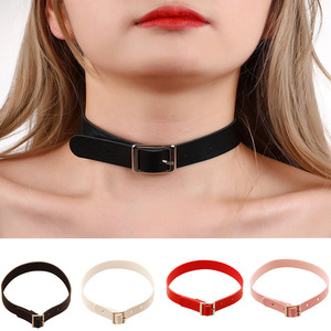 Conjunto de <span class=keywords><strong>Collar</strong></span> y Pulsera de Cuero Estilo Punk Rock Harajuku Vintage para Mujer, Joyería de Moda para la Clavícula - Product Image 1