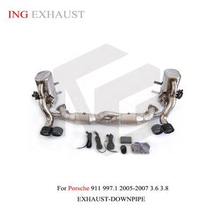Tubi di Scarico ING per <span class=keywords><strong>Porsche</strong></span> 911 <span class=keywords><strong>997</strong></span> 3.6 3.8 Carrera Targa 4 4S 2005-2007 Scarico in Acciaio Inox con Valvole Accessori Auto - Product Image 3