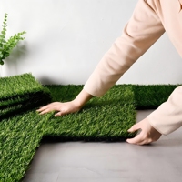 Dalles de gazon artificiel en plastique à emboîtement pour balcon, toit, terrasse, décoration, gazon synthétique, revêtement de sol sportif, pavés, gazon
