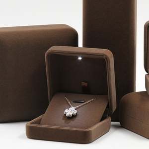 WEIMEI Terciopelo Joyero LED Luz Anillo Collar Pulsera Almacenamiento Personalizable - Product Image 6