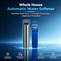 Adoucisseur d'eau pour toute la maison en acier inoxydable 304 : Résine échangeuse d'ions à valve automatique et réservoir de sel indépendant pour l'eau dure et le calcaire