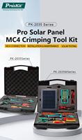 PRO'SKIT Pro Solar Panel Crimping Tool Kit untuk Persiapan Kabel Surya, Pemasangan Konektor, dan Pengencangan Peralatan.
