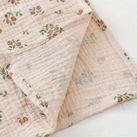 Couverture d'emmaillotage en coton pour bébé, motif floral et feuilles, en mousseline froissée, couverture de poussette pour nouveau-né