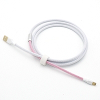 Angitu Kabel Data Keyboard Mekanik Dua Lapis Dua Ton Tipe C USB/Mini USB/5P Kabel Mikro dengan Gesper Dekoratif