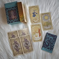 Impression personnalisée d'œuvres d'art familiales, cartes illustrées en couleur, papier cartonné épais, jeu de tarot oracle