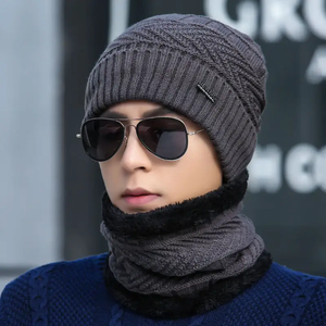 Conjunto de <span class=keywords><strong>Gorro</strong></span> y <span class=keywords><strong>Bufanda</strong></span> de Lana Gruesa y Suave para Esquí, Gorros de Invierno Cálidos para <span class=keywords><strong>Hombre</strong></span> con Calentador de Cuello, <span class=keywords><strong>Gorro</strong></span> de Punto para <span class=keywords><strong>Hombre</strong></span> y Mujer - Product Image 4
