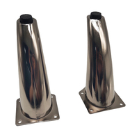 Pieds de meubles en métal renforcé Pinlong, base noire pour canapé/table d'appoint