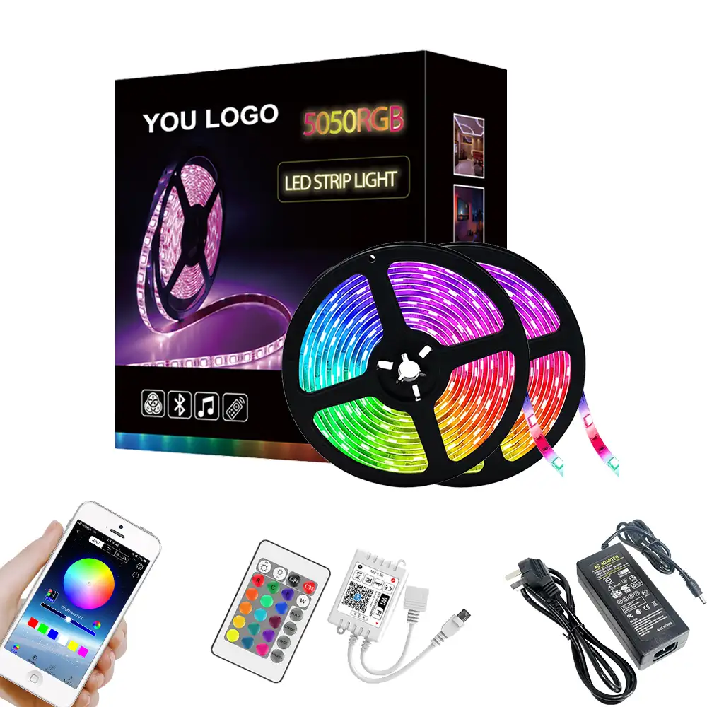 10メートルWaterproof SMD 5050 DC12V 60LEDs/M Flexible Smart Music wifi Remote Control RGB LED Flexible Strip Ribbon Tape Light Kit