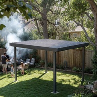 Gazebo de plage en aluminium avec éclairage LED - Structure extérieure durable, imperméable, résistante au vent, anti-UV, écologique, résistante aux rongeurs et à la décomposition