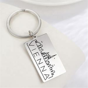 Mikiwu — porte-clés rectangulaire, <span class=keywords><strong>en</strong></span> acier inoxydable, épaisseur de 2mm, personnalisable, voyage du monde, Souvenir, pour voiture, hôtel, Rome - Product Image 4