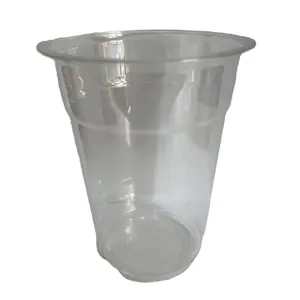 Vaso de plástico PET transparente Fukang de 10-12oz, vaso desechable para bebidas frías de calibre 74mm