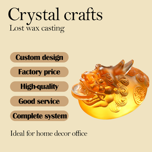 Pixiu de Cristal Liuli Hecho a Mano, Fundición a la Cera Perdida, Bestia de la Riqueza Feng Shui para el Hogar y la Oficina - Product Image 4