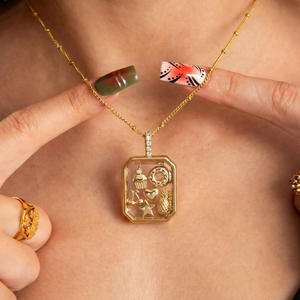 Nouveau 2026 LIVE4U Pendentif médaillon plaqué or 14K style vintage euro-américain, série alimentaire DIY, boîte à vœux transparente ajourée, collier - Product Image 4