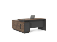 Ensemble de bureau et de chaise de direction en bois en forme de L, mobilier de bureau classique, bureaux de mobilier de bureau