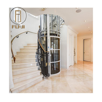 Ascenseur hydraulique sans engrenages en verre exquis, en acier inoxydable, design moderne pour villa privée haut de gamme, décoration intérieure personnalisée