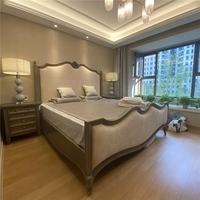 Lit double haut de gamme en bois massif américain, style français, pour chambre principale, 1,8 mètre, personnalisable, directement de l'usine