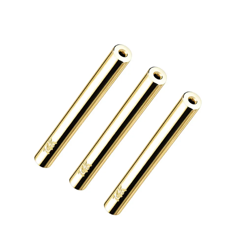 Calendo 14kt Solid Gold Threadless Nipple Piercing Jewelry Shaft Bar