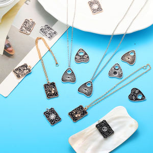 אמייל שמש ירח חתול עטלף קסם לתכשיטים ביצוע אספקה שרשרת עגיל גותי שרשרת עגיל תליון קסם - Product Image 3