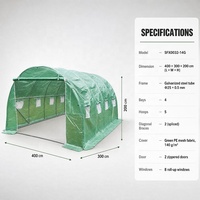 Serre de jardinage 4x3x2m avec porte pour la culture de légumes à domicile