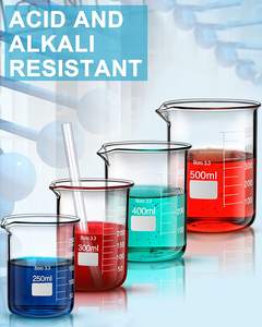 كوب زجاجي ذو شكل علمي منخفض, كوب زجاجي متدرج لقياس القسائد - Product Image 4