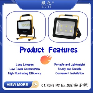 Projecteurs portables 50W avec batterie rechargeable IP65 étanche pour chantiers de construction, camping, sauvetage d'urgence - Product Image 6